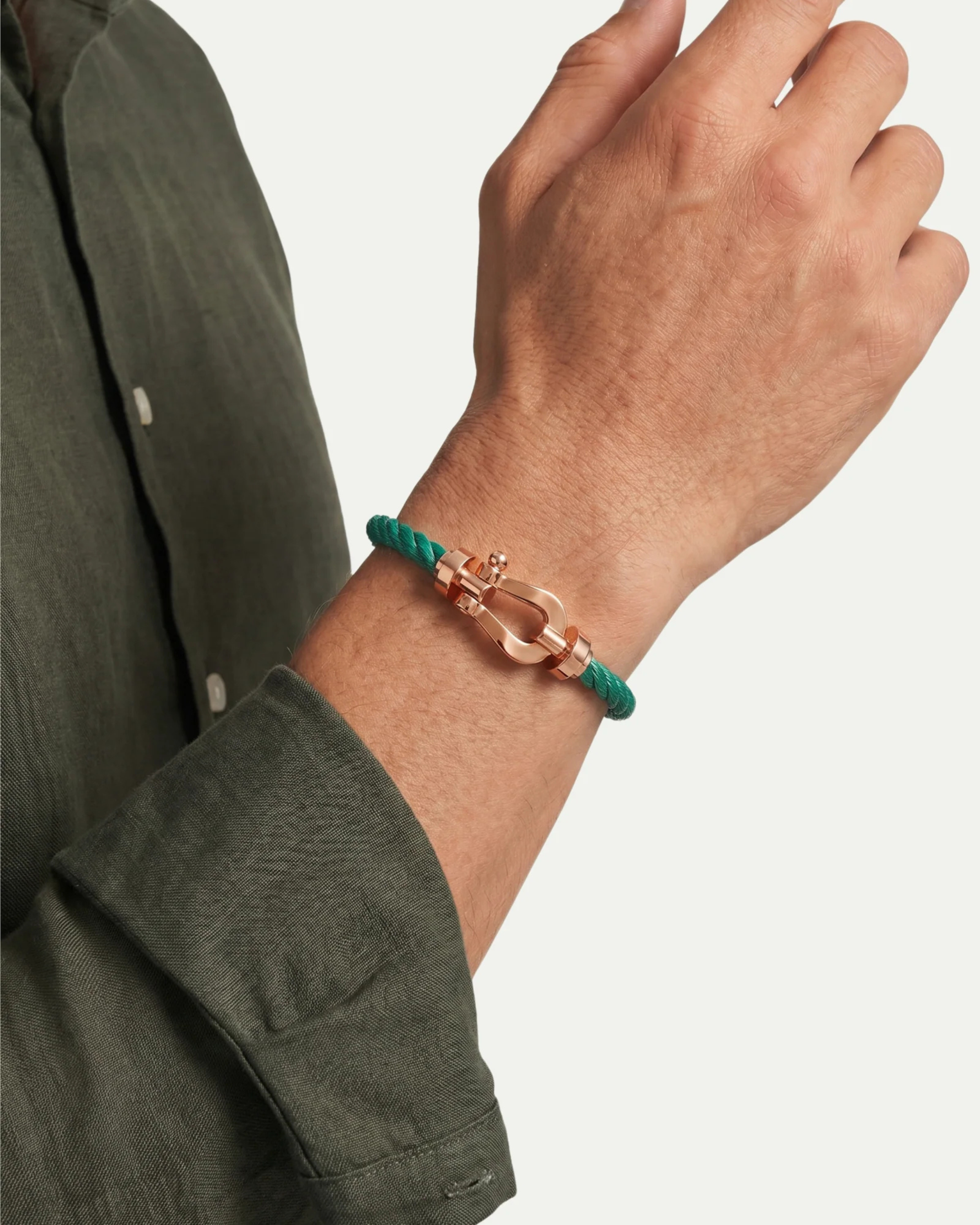 YACHT BRACELET - GREEN/ROSE GOLD