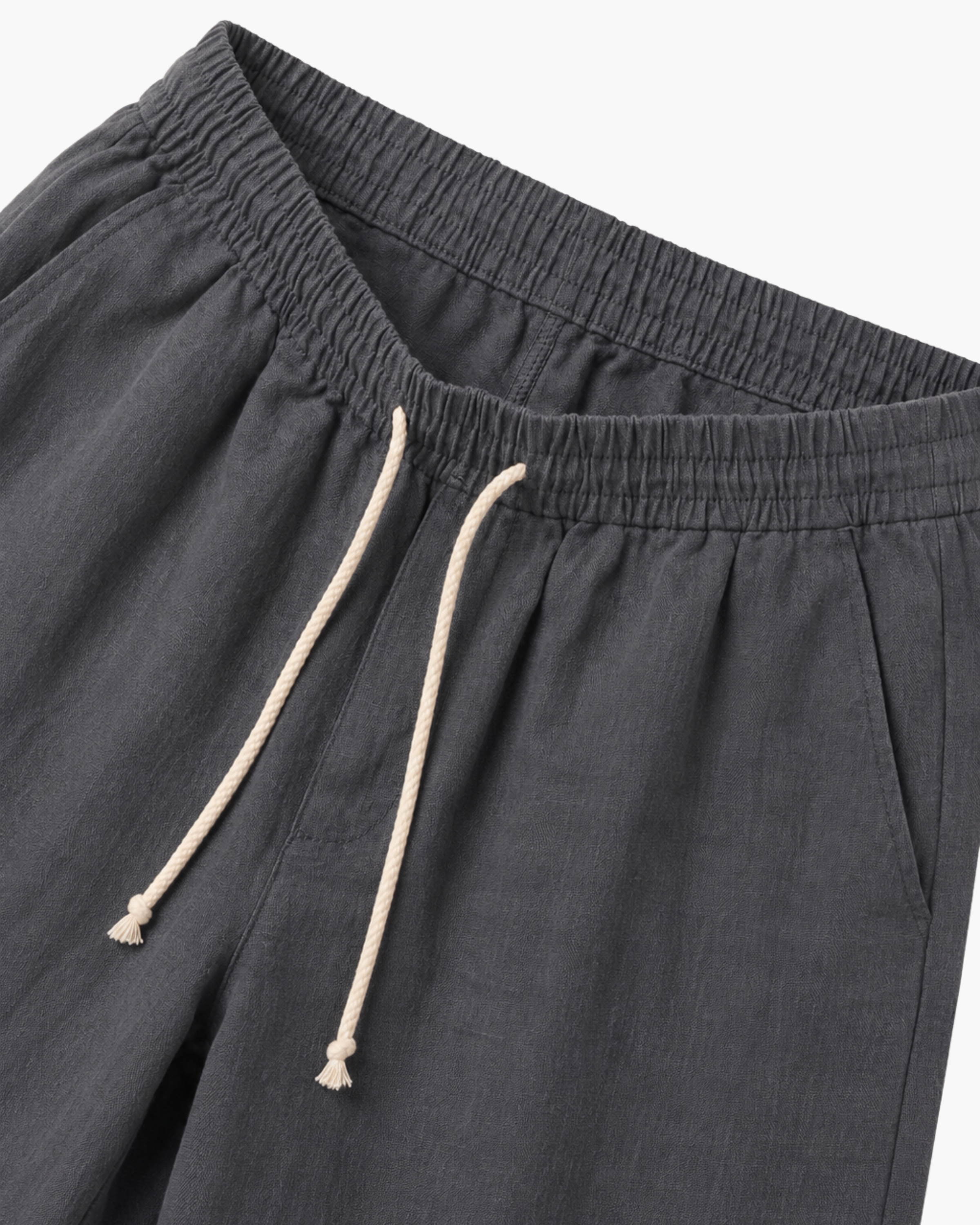 LECCI LINEN DRAWSTRING SHORT - GREY