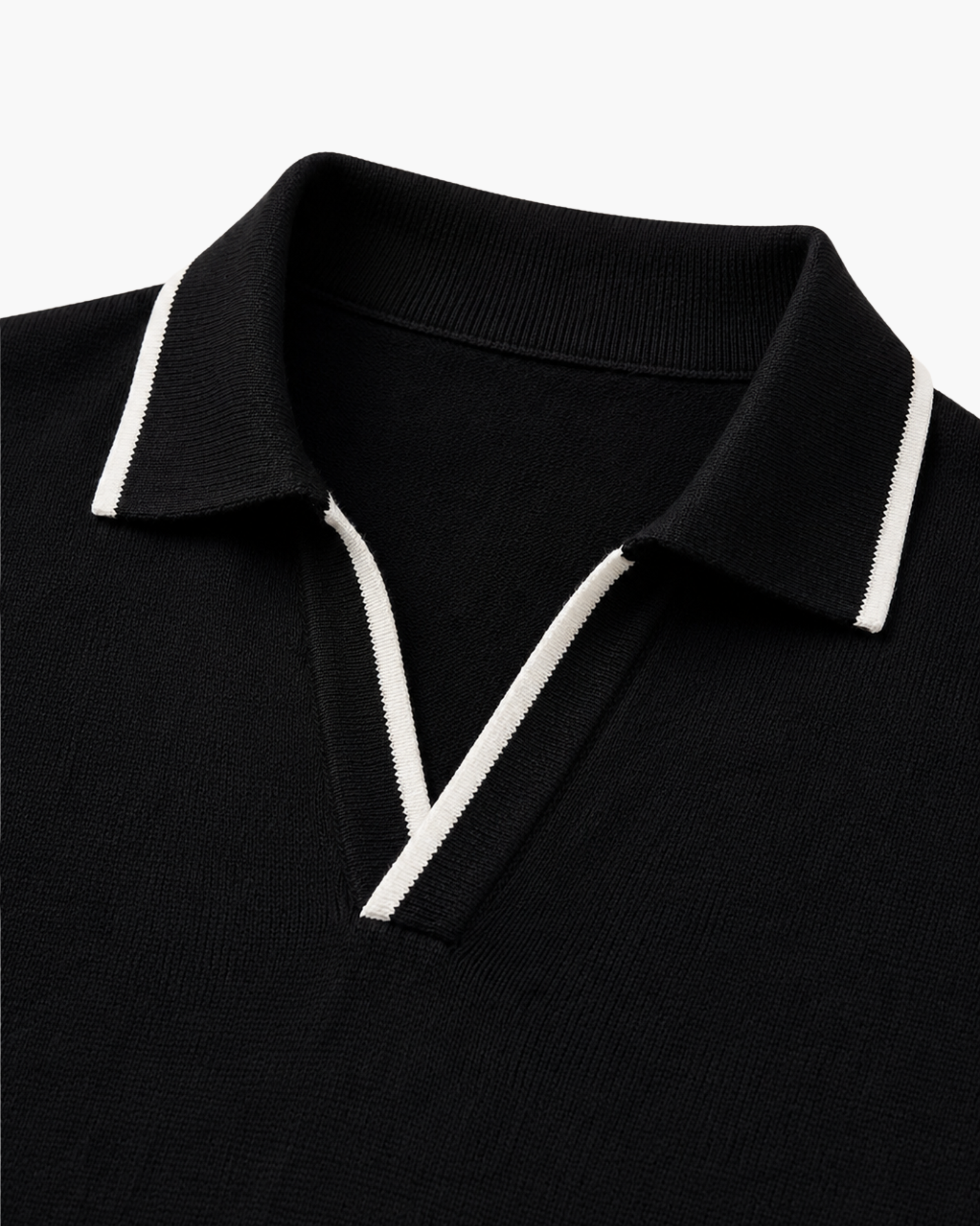 RIVARO KNITTED POLO - BLACK