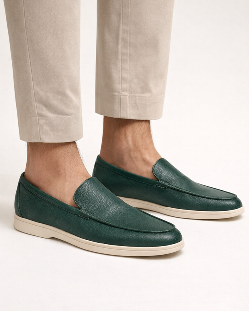 ALVERO LEATHER LOAFER - GREEN