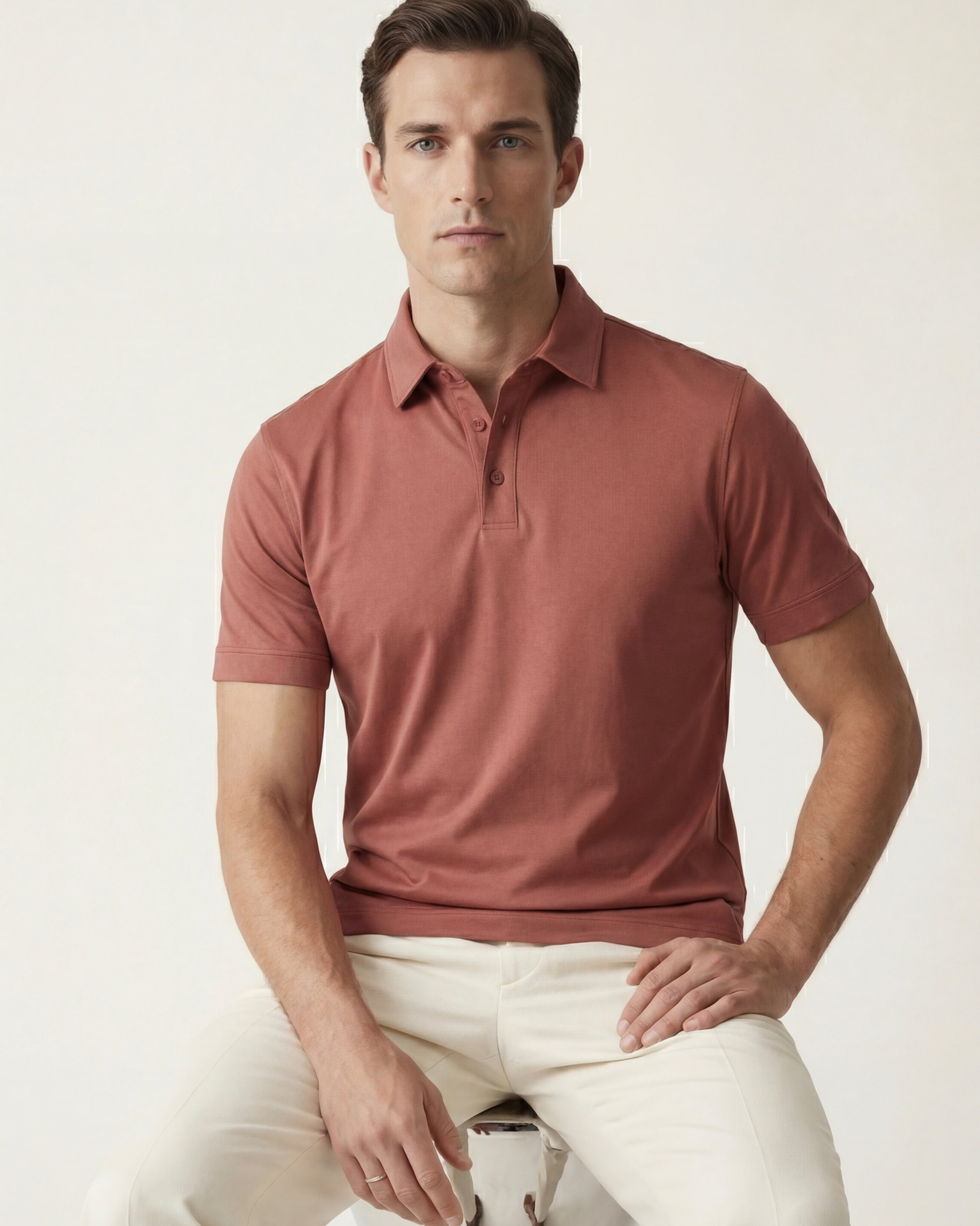 MERCERIZED COTTON POLO - PINK